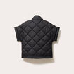 Veste col montant manches courtes noir femme