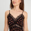 Robe longue droite bretelles noir femme