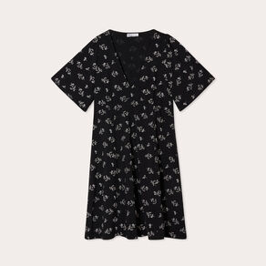 robe evasee manches courtes noir femme Robe évasée manches courtes noir femme