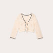 Gilet effet crochet et noeuds beige femme