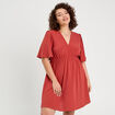 Robe évasée taille élastiquée vieux rose femme