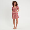 Robe évasée détails noeuds rouge foncé femme