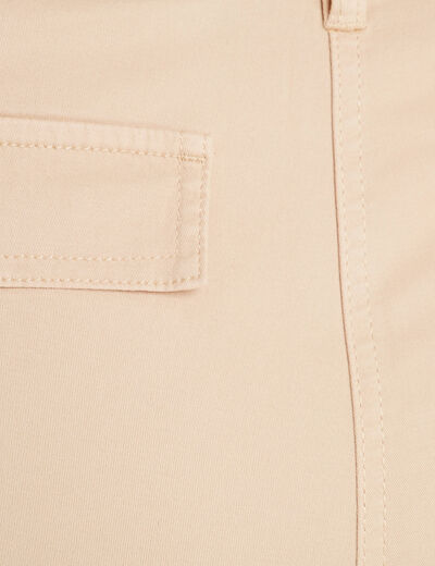 Pantalon cargo bas resserré sable femme