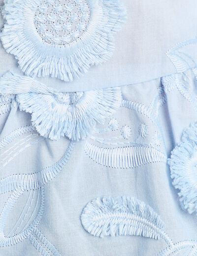Blouse sans manches nouée bleu femme