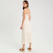 Robe longue évasée ajourée ecru femme