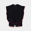 Blouse droite sans manches pliss&eacute;e noir femme