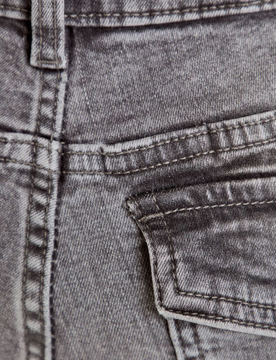 Jean bootcut taille basse denim gris femme