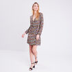 Robe évasée manches 3/4 noir femme