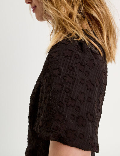 Blouse manches courtes noir femme