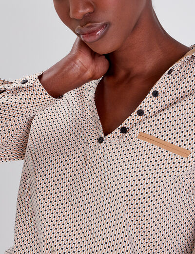 Blouse manches longues blanc femme