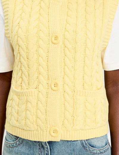 Gilet sans manches jaune clair femme