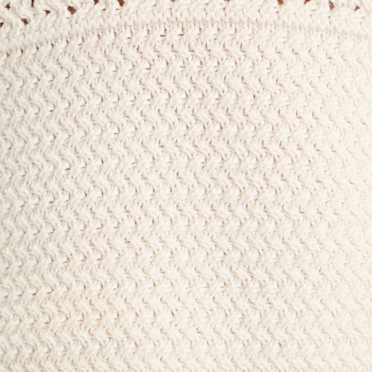 Crop top tricot brodé ecru femme