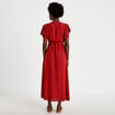 Robe longue &eacute;vas&eacute;e manches courtes orange fonc&eacute; femme