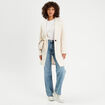 Manteau ample bouclette ecru femme