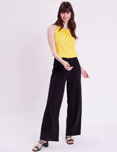Pantalon large noir femme