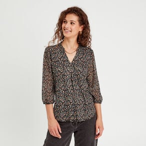 blouse fanny manches 34 noir femme Blouse Fanny - manches 3/4 noir femme