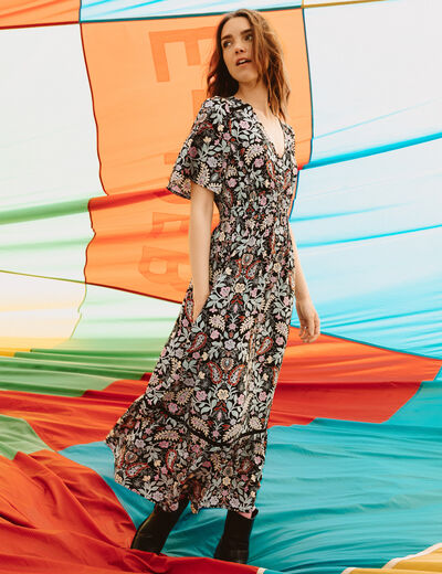 Robe &eacute;vas&eacute;e noir femme
