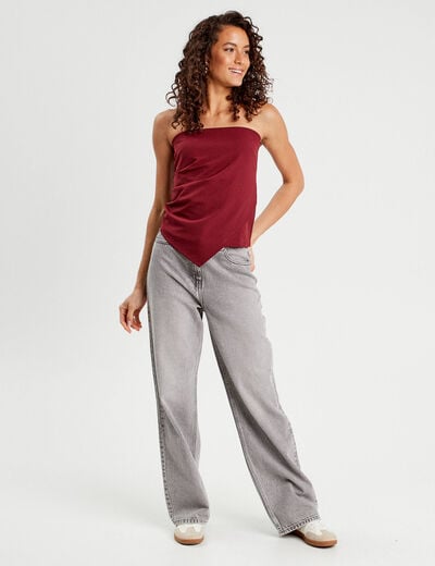 Bustier sans manches bordeaux femme