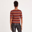 T-shirt cintré manches 3/4 bleu foncé femme