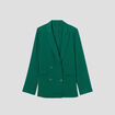 Veste esprit blazer droite vert fonc&eacute; femme