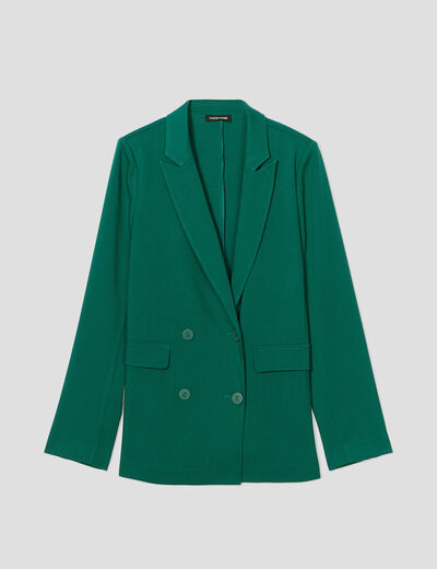 Veste esprit blazer droite vert foncé femme