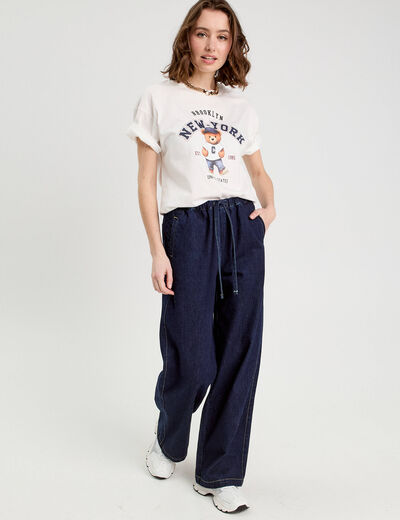 T-shirt manches courtes blanc femme