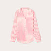 Chemise manches longues contenant du lin rouge femme