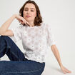 T-shirt dentelle macramé blanc femme