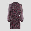 Robe droite manches 3/4 noir femme