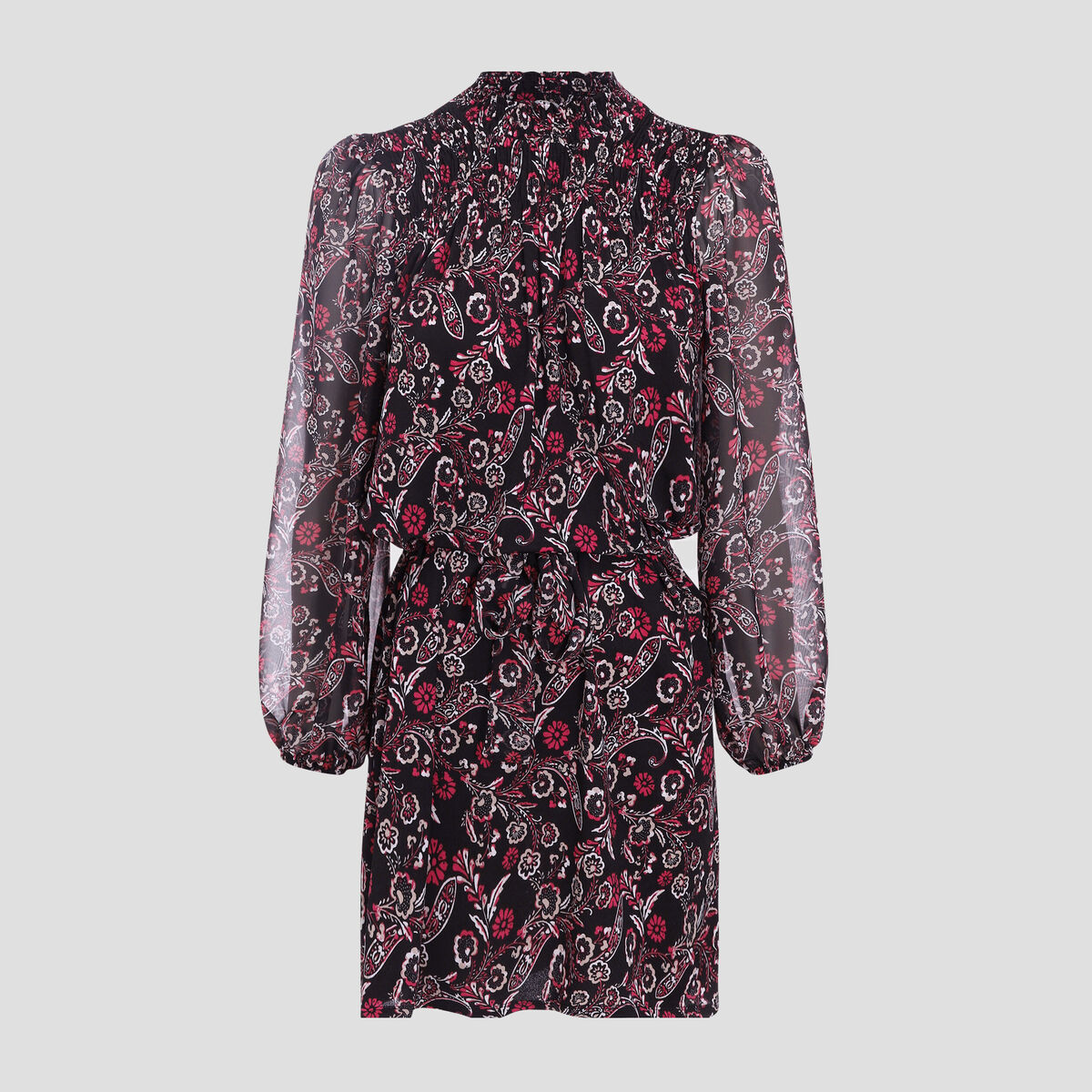 Robe droite manches 3/4 noir femme