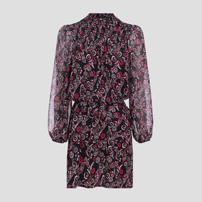 Robe droite manches 3/4 noir femme