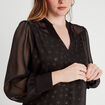 Blouse manches longues noir femme
