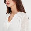 Blouse manches plumetis ecru femme