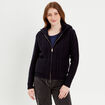 Gilet &agrave; capuche zipp&eacute; bleu marine femme