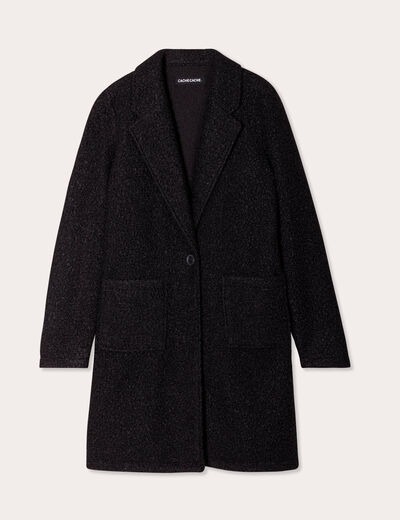 Manteau ample bouclette noir femme
