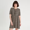 Robe évasée manches courtes sable femme