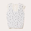 Blouse courte sans manches dentelle blanc femme