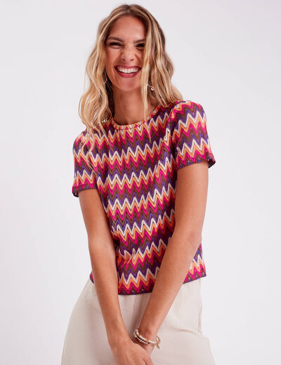 T-shirt manches courtes violet femme