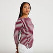 Top ajust&eacute; manches longues col rond rouge femme