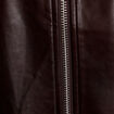 Bomber oversize similicuir col chemise marron fonc&eacute; femme