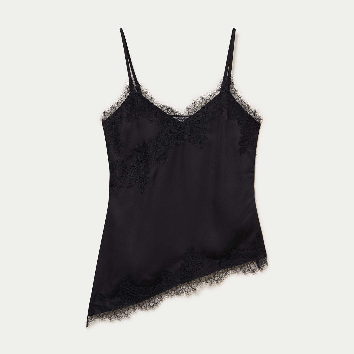 D&eacute;bardeur ajust&eacute; d&eacute;collet&eacute; dentelle noir femme