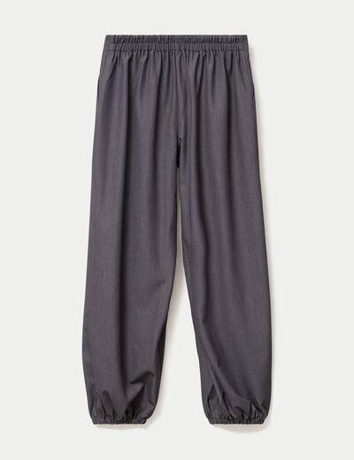 Pantalon bouffant city taille basse gris fonc&eacute; femme