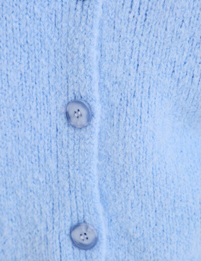 Gilet ample col v manches 3/4 bleu ciel femme