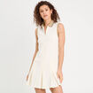 Robe trap&egrave;ze sans manches ecru femme