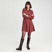 Robe chemise évasée fluide rouge clair femme