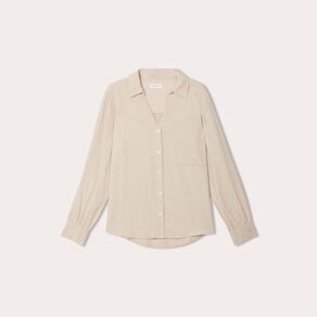 Chemise manches longues contenant du lin sable femme