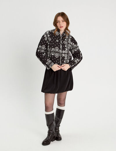 Veste matelassée zippée noir femme