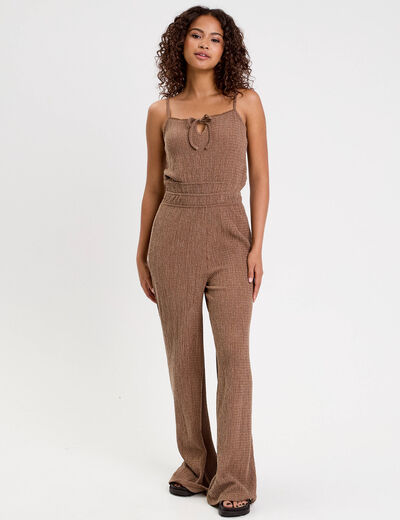 Combinaison large stretch marron femme