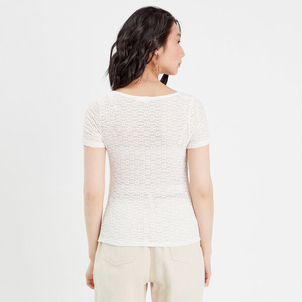 t shirt manches courtes ecru femme T-shirt manches courtes ecru femme