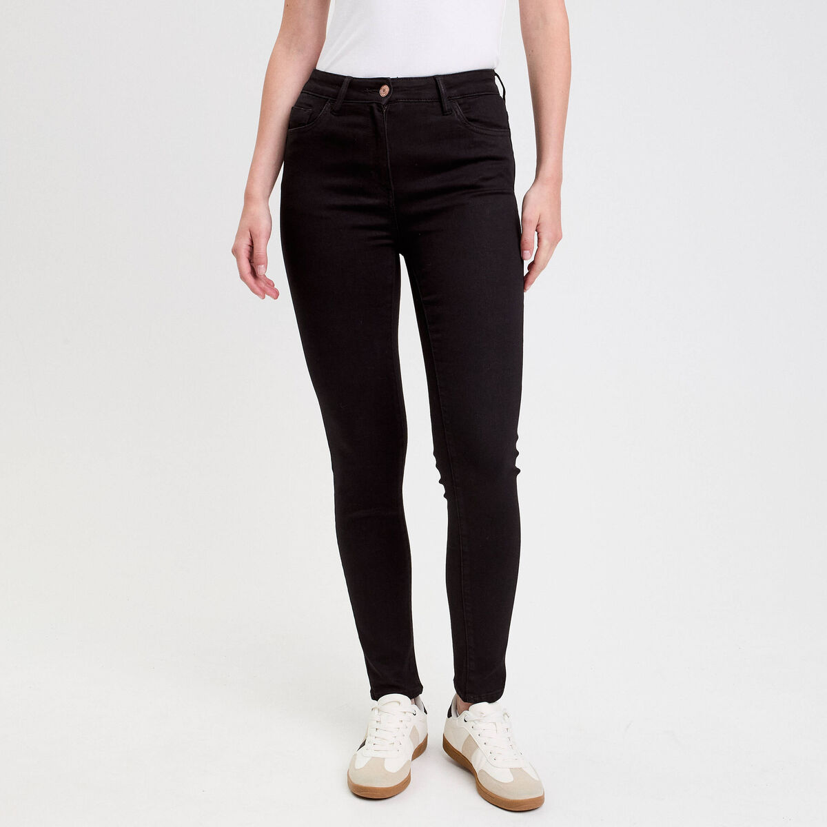 Jeans slim 5 poches denim noir femme